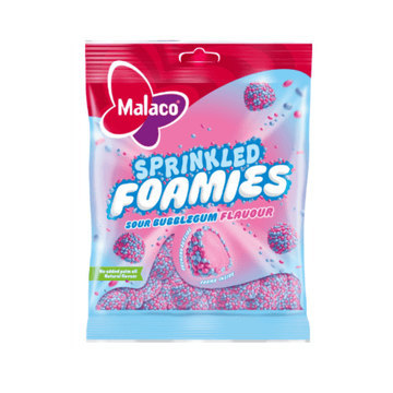 Malaco Sprinkled Foamies Sour Bubblegum 110g